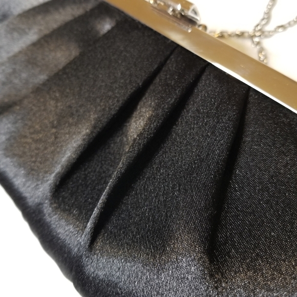 Black silver clutch evening handbag - Picture 2 of 4